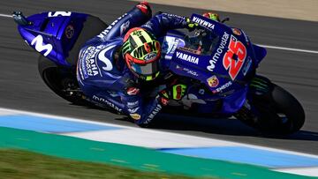 Maverick Viñales con su Yamaha en el Gran Premio de España en Jerez.