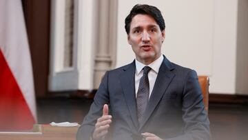 Canada's Prime Minister Justin Trudeau speaks during a meeting with Chile’s President Gabriel Boric in his office on Parliament Hill in Ottawa, Ontario, Canada June 6, 2022. REUTERS/Blair Gable