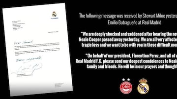 La emotiva carta del Madrid al Aberdeen.