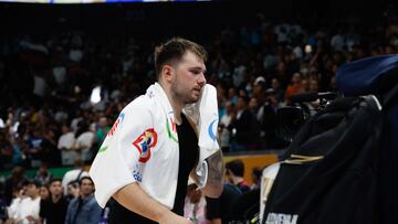 Luka Doncic, base de Eslovenia, tras el partido contra Canadá en semifinales del Mundial.