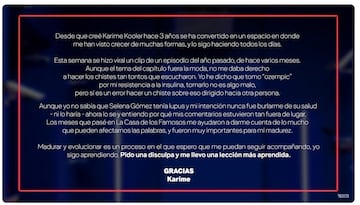 Comunicado de Karime Pindter