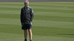 Pellegrini, en un entrenamiento. 
 