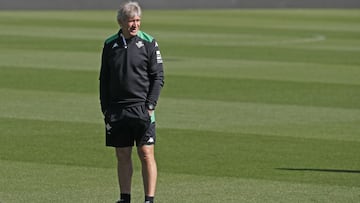 Pellegrini, en un entrenamiento.