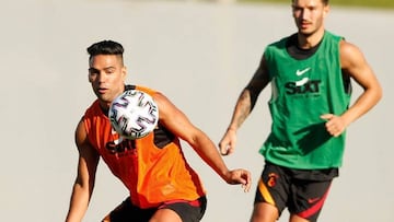 Falcao García durante un entrenamiento con Galatasaray.