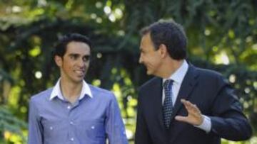 <b>EN LA MONCLOA. </b>Alberto Contador, en su última visita a Moncloa tras ganar el Tour de 2010.