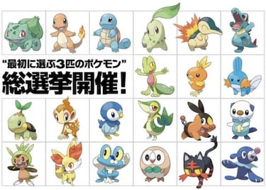 Japón elige sus Pokémon iniciales favoritos de toda la saga
