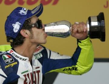 Valentino Rossi se proclamó campeón del GP de españa en 2007.