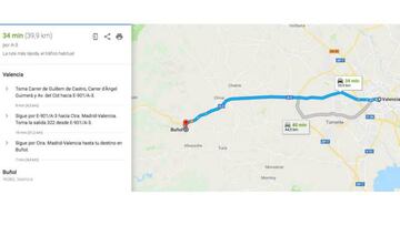 Como ir en coche de Valencia a Buñol
