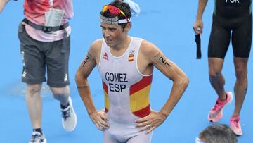 El triatleta espa&ntilde;ol Javier G&oacute;mez Noya, tras la disputa de la prueba del triatl&oacute;n masculino en los Juegos Ol&iacute;mpicos de Tokio 2020.