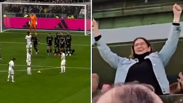 Mbappé’s mother’s viral reaction to his stunning free-kick goal at the Bernabéu