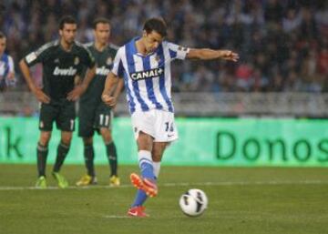 Gol de Xabi Prieto de penalti, marcó el primer gol de la Real Sociedad