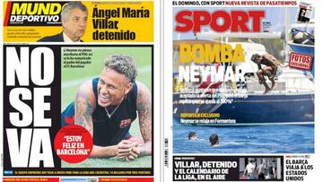 Portadas de los diarios Sport y Mundo Deportivo del d&iacute;a 19 de julio de 2017.