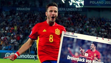 Sa&uacute;l &Ntilde;&iacute;guez. con Espa&ntilde;a Sub-21.