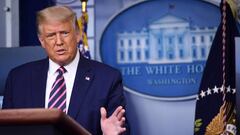 US President Donald Trump holds a press conference in the Brady Press Briefing Room at the White House in Washington, DC, September 18, 2020. (Photo by SAUL LOEB / AFP)