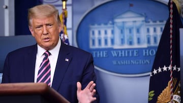 US President Donald Trump holds a press conference in the Brady Press Briefing Room at the White House in Washington, DC, September 18, 2020. (Photo by SAUL LOEB / AFP)