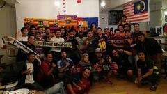 La peña madridista de Malasia gozó el Clásico de madrugada