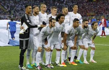 El once inicial del Real Madrid en la final de la Und&eacute;cima en Mil&aacute;n 2016. Siete de los titulares siguen en la plantilla blanca: Kroos, Benzema, Bale, Marcelo, Casemiro, Carvajal y Modric.