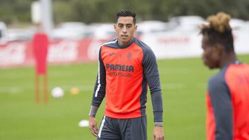 Ramiro Funes Mori durante un entrenamiento con el Villarreal.