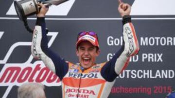 M&aacute;rquez, en el podio.