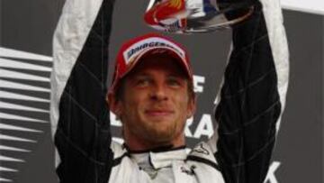 Jenson Button celebra la victoria