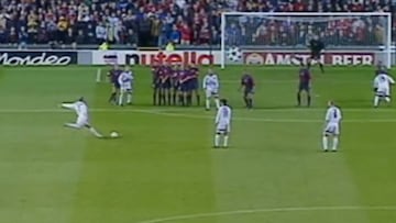 A la historia de la Champions: El golazo de Beckham al Barça