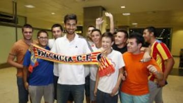 Andr&eacute; Gomes, a su llegada a Valencia.