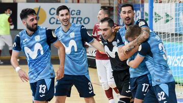 Jugadores del Movistar Inter celebran un gol.