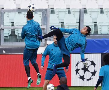 Cristiano Ronaldo, Karim Benzema y Keylor Navas.