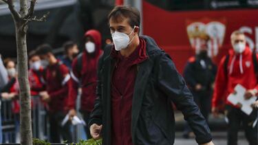Lopetegui, a su llegada a Barcelona.