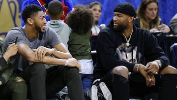 Anthony Davis y DeMarcus Cousins, en el partido de celebrities del All Star Game. Entonces eran rivales, ahora ya son compa&ntilde;eros.