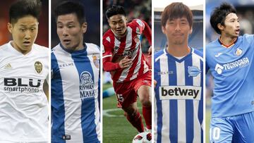 Asia se expande en LaLiga: Kang-In, Wu Lei, Paik, Inui y Shibasaki.