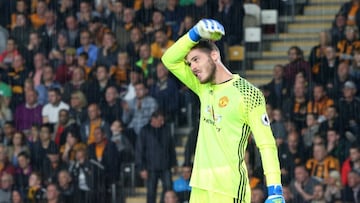 David De Gea, durante un partido con la camiseta del Manchester United.