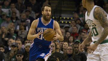 Sergio Rodr&iacute;guez, durante un partido con los Sixers esta temporada.