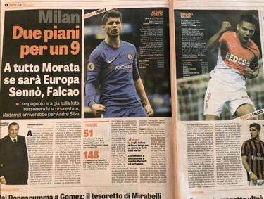 Gazzetta: Entre Falcao y Morata está el fichaje del Milan