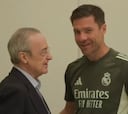 Florentino visita a la plantilla y no pierdan detalle con lo que pasa con Xabi Alonso y Mbappé