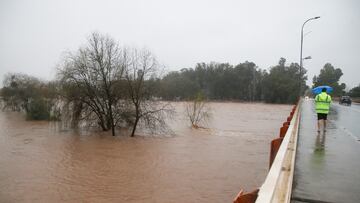 Talca, 21 agosto 2023.
Inundaciones en Talca, en el Parque Rio Claro y el puente Antiguo.
Jose Robles/Aton Chile
