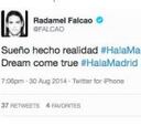 Un tuit de Falcao hizo creer que fichaba por el Real Madrid