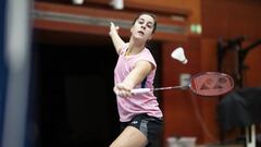 Carolina Mar&iacute;n entrena en el CAR de Madrid.