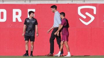 Navas abandonó el entrenamiento de este miércoles en el Sevilla.