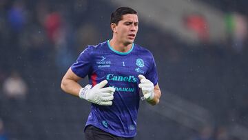 Andres Sanchez of San Luis during the Semifinal second leg match between Monterrey and Atletico de San Luisas part of the Liga BBVA MX, Torneo Apertura 2024 at BBVA Bancomer Stadium on December 07, 2024 in Monterrey, Nuevo Leon, Mexico.