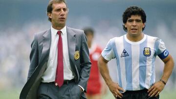 Carlos Bilardo and another of his Argentine stars, Diego Maradona.