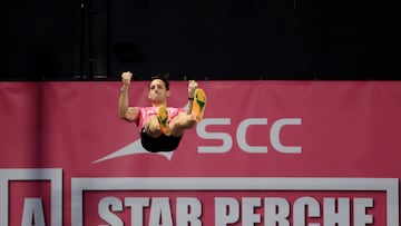 Renaud Lavillenie, en el All Star Perche en Clermont Ferrand.