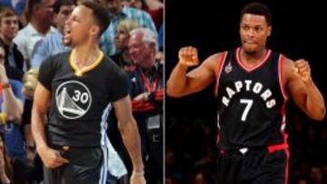 Stephen Curry y Kyle Lowry.