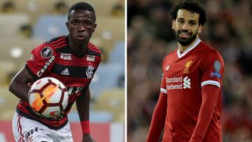 Vinicus y Salah.