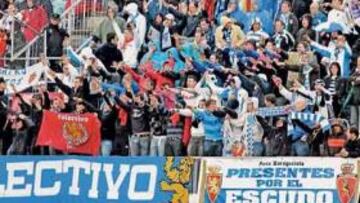 <b>AFICIÓN ENTREGADA. </b>El desplazamiento del zaragocismo a Salamanca (alrededor de mil aficionados) ha sido el más multitudinario de la temporada.