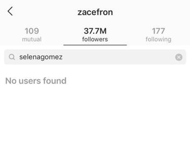 Zac Efron ya sigue a Selena Gómez pero ella a él no