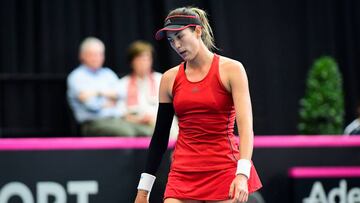 Garbiñe Muguruza, durante un partido.