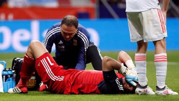 Romero se lesionó en el 1-0