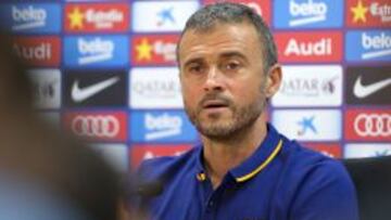 Luis Enrique en sala de prensa.