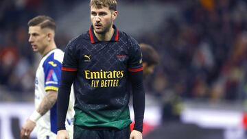 Santiago Gimenez of Milan during the Serie A Round 25th match between AC Milan and Hellas Verona at Stadio Giuseppe Meazza on February 15, 2025 in Milan, Italy.